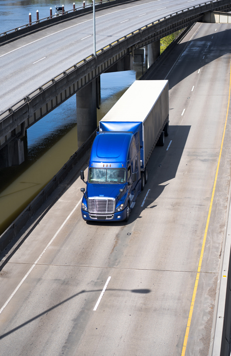 semi driving